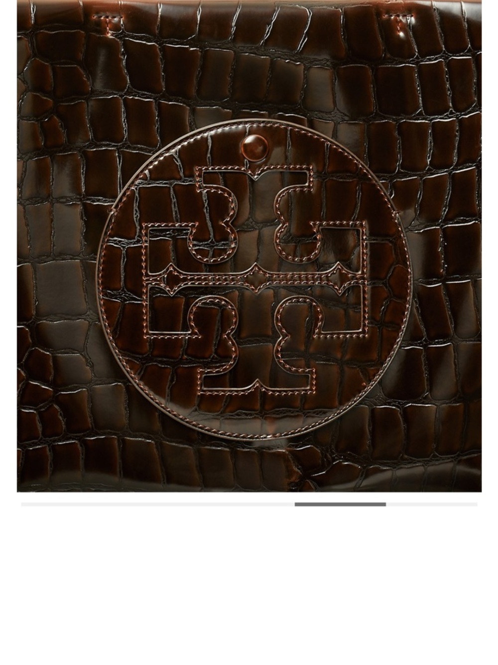 NWOT TORY BURCH ELLA croc embossed small tote. - Picture 7 of 16